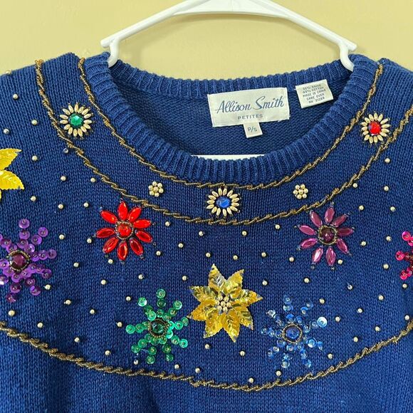 Allison Smith Vintage Beaded Sweater Size PS - Picture 3 of 4